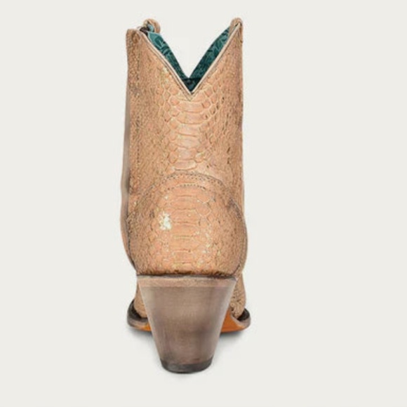 Corral Leather Python Ankle Boots, Western Cowboy Boots - Picture 3 of 4